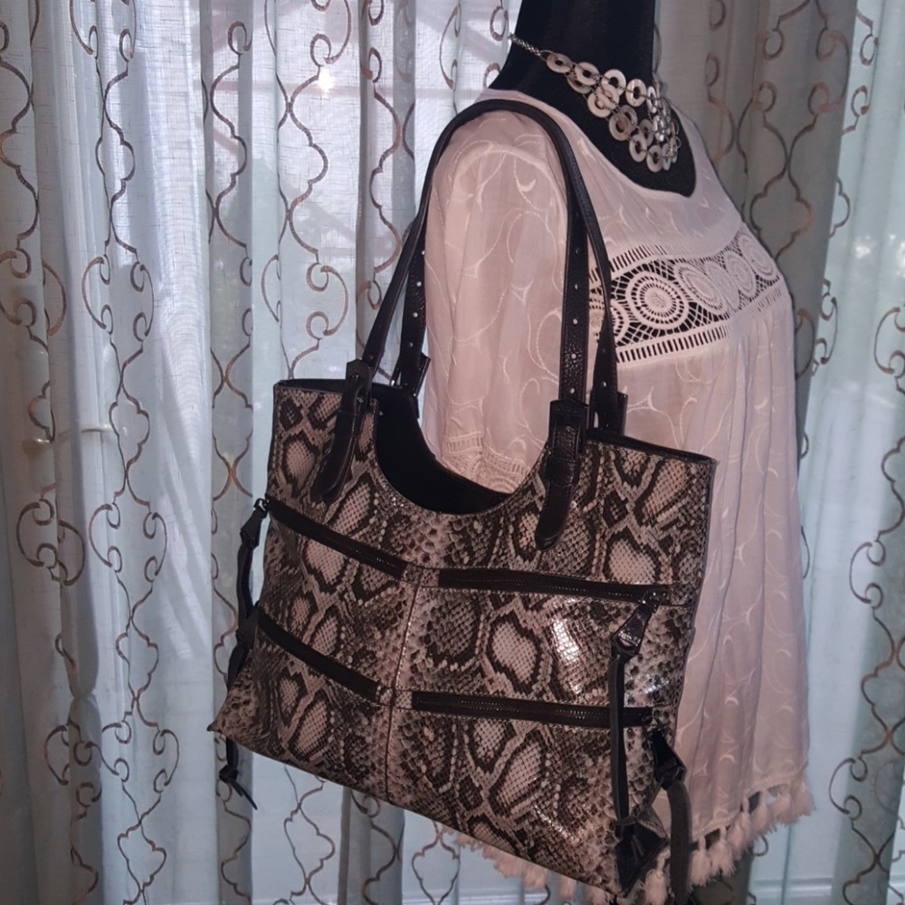 ON TREND SNAKESKIN! Aimee Kestenberg Macau Tote